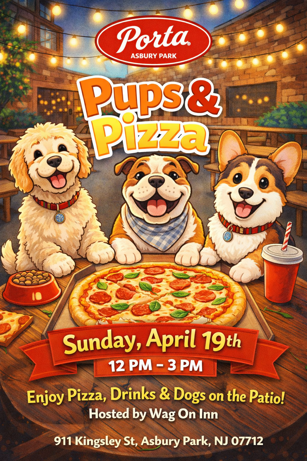 Pups and Pizza Adoption Event at Porta